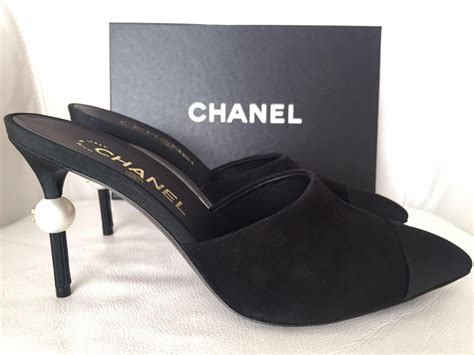 chanel white mule|chanel women's high heel shoes.